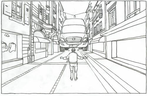 Dessin fourgon géant