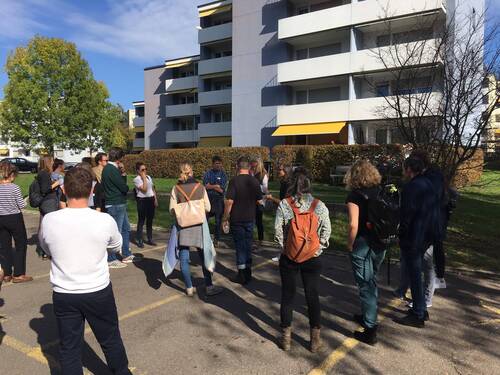 Visite du projet-modèle Hohrainli à Kloten en présence du Réseau des villes de l'Arc jurassien (RVAJ)
